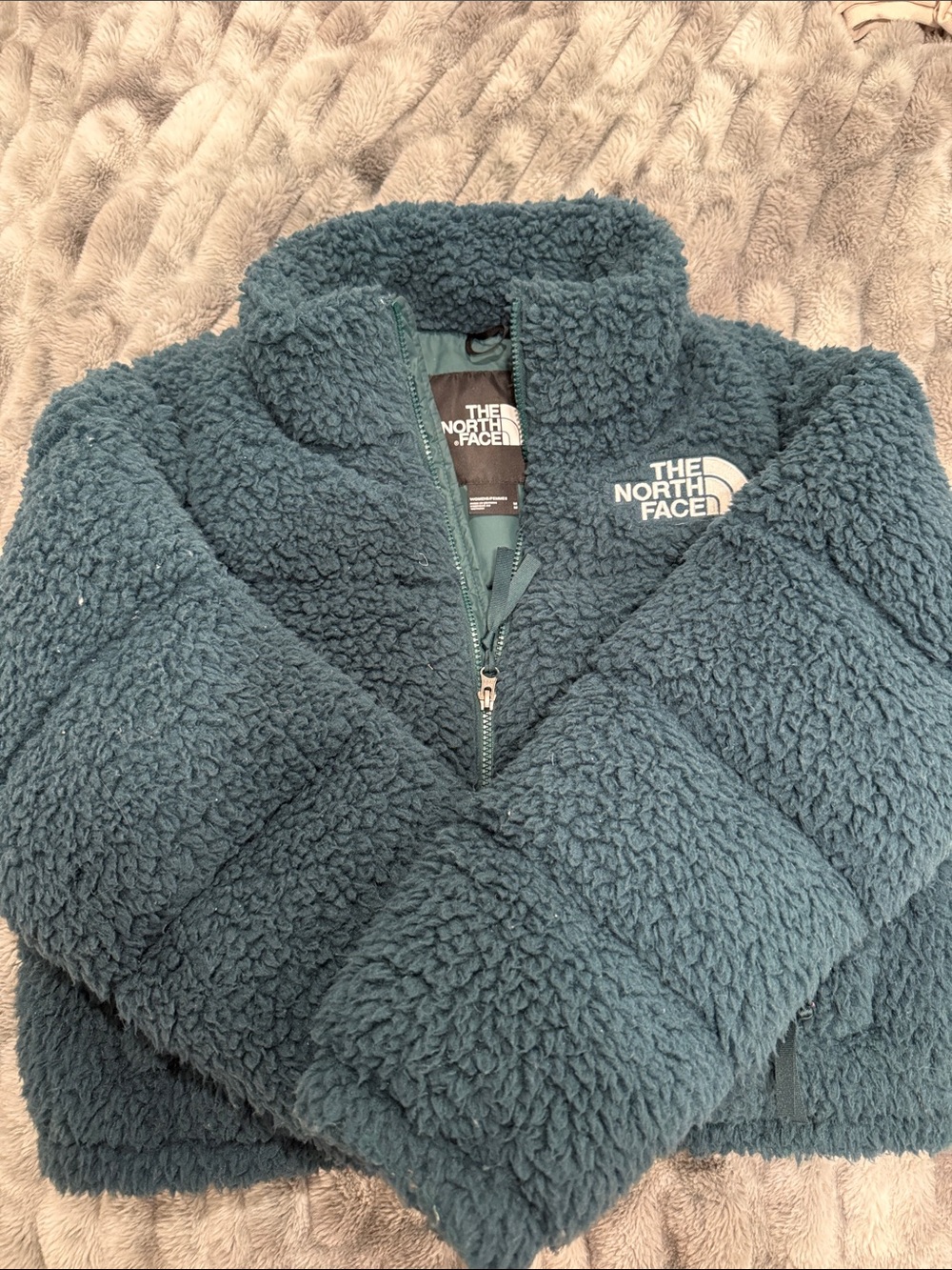 The North Face Kids Teal Sherpa Puffer Jacket